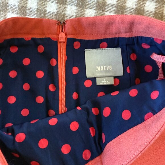 Maeve | Pink Cheri Classic Basic Zipper Pleated Mini Skirt - Picture 5 of 5